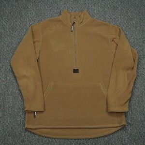Peckham Pullover Jacket Mens Large Coyote Brown USMC Fleece Half Zip Polartec